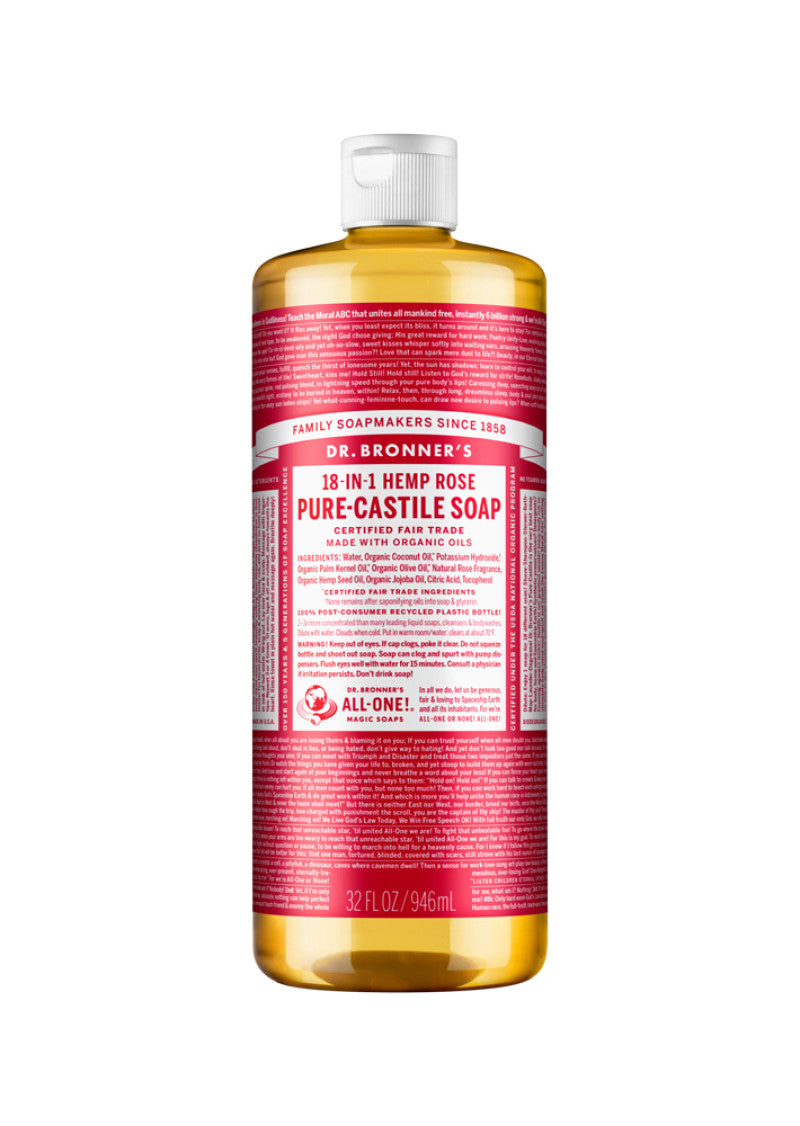 Dr. Bronner's Pure Castile Soap Liq (hemp) Rose 946ml