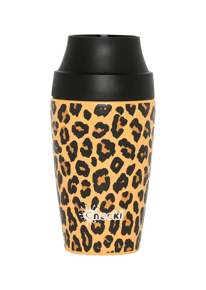 Cheeki Insulated Coffee Mug 3d Leopard 350ml