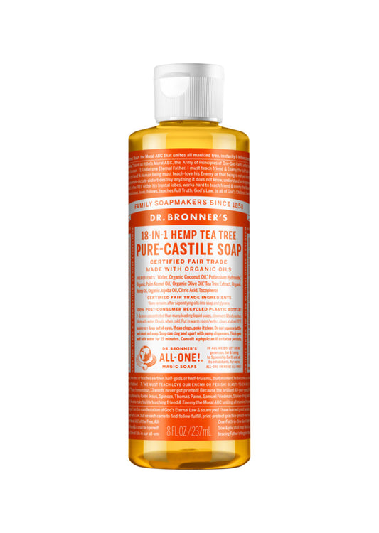 Dr. Bronner's Pure Castile Soap Liquid (Hemp 18 in 1) Tea Tree 237ml