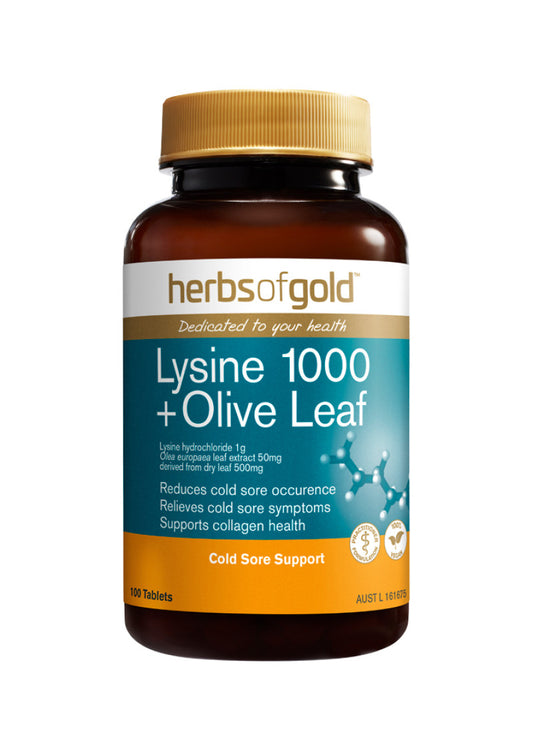 Herbs of Gold Lysine plus Olive Leaf 100t