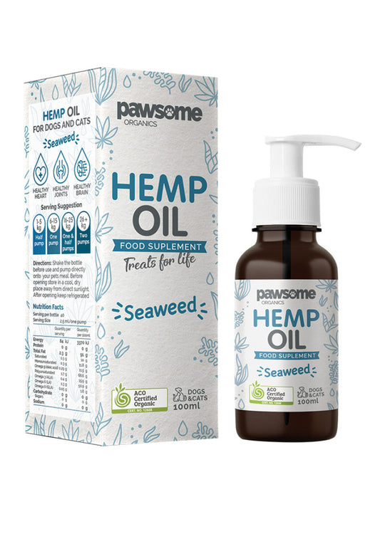 Pawsome Organics Org Pet Hemp Oil Seaweed 100ml