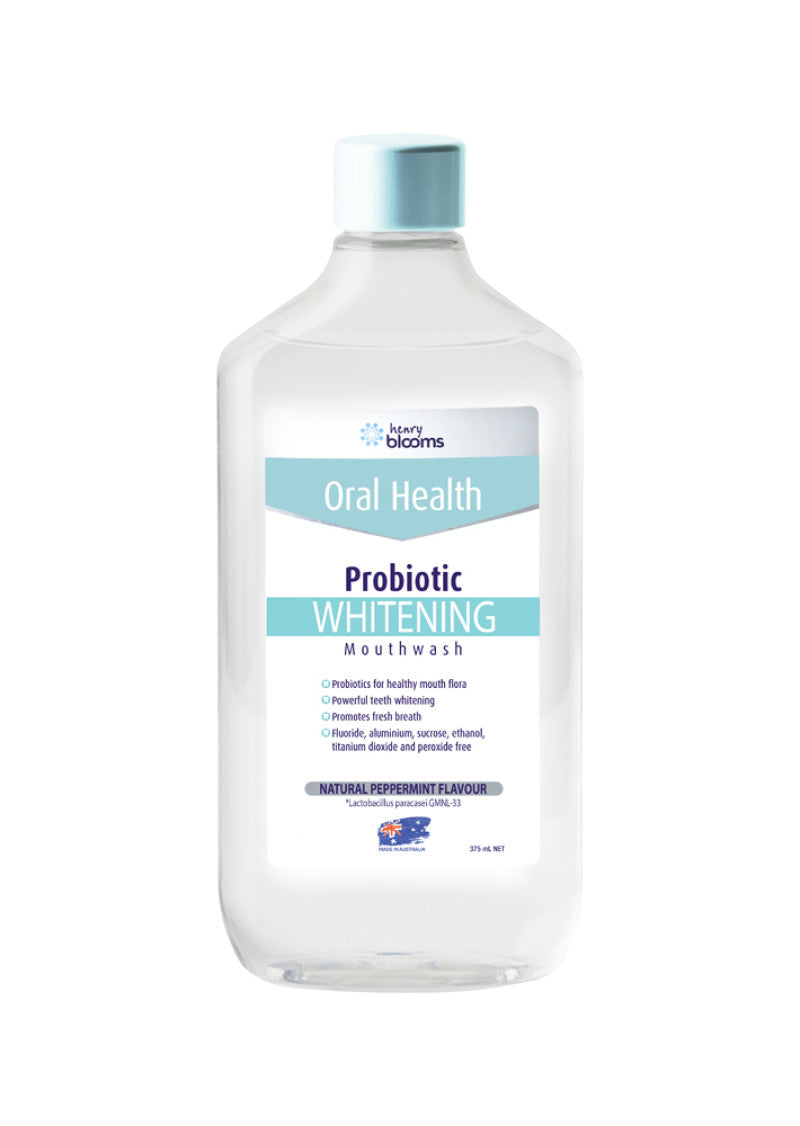 H.Blooms Oral Health Probiotic Mouthwash Whitening Peppermint 375ml