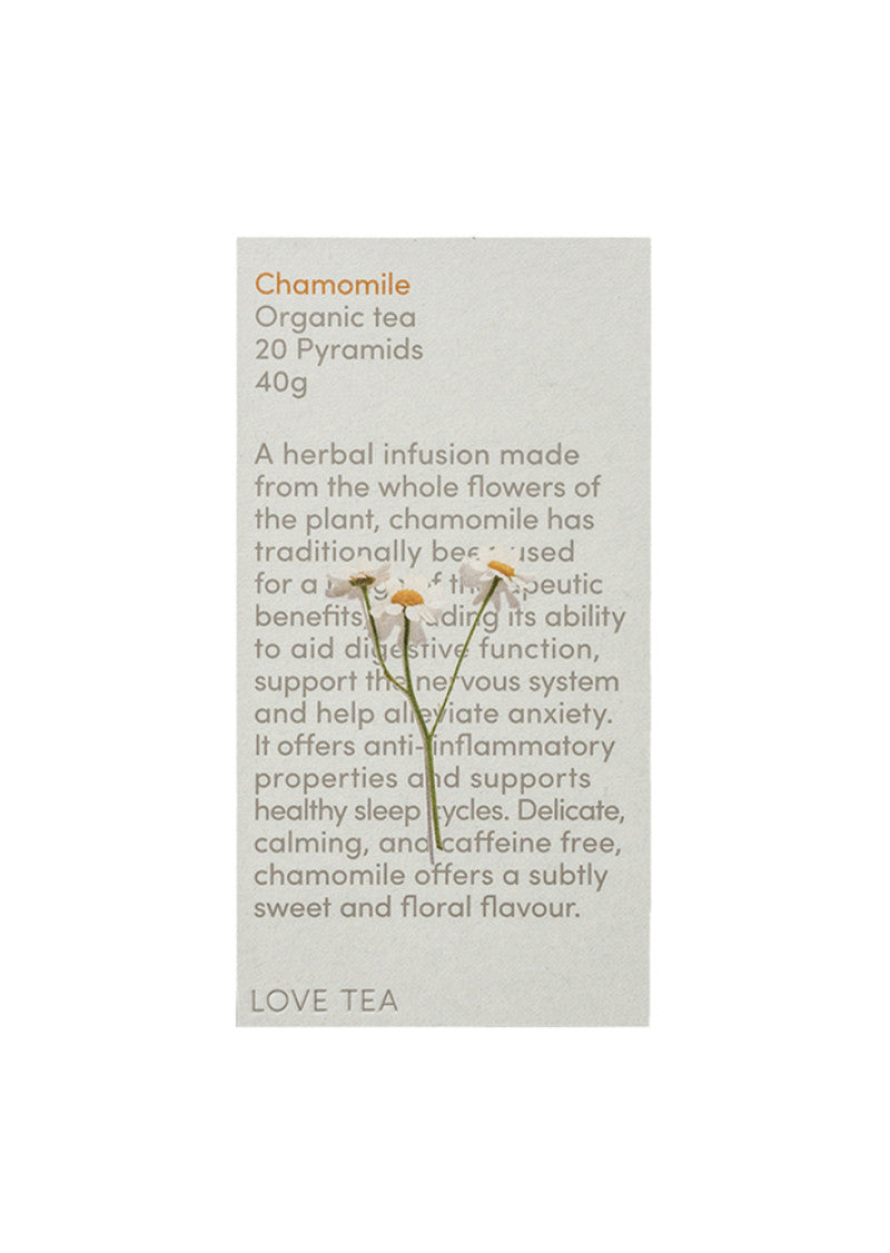 Love Tea Organic Chamomile X 20 Pyramids