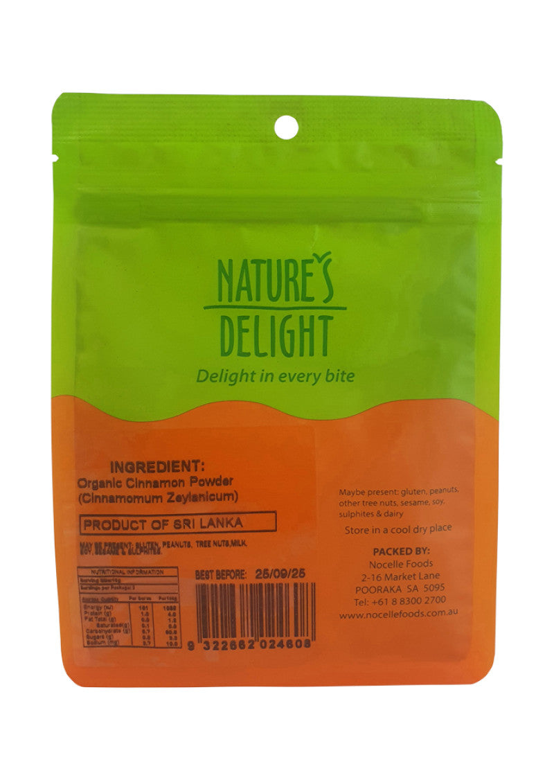 Natures Delight Organic Cinnamon Powder 100g