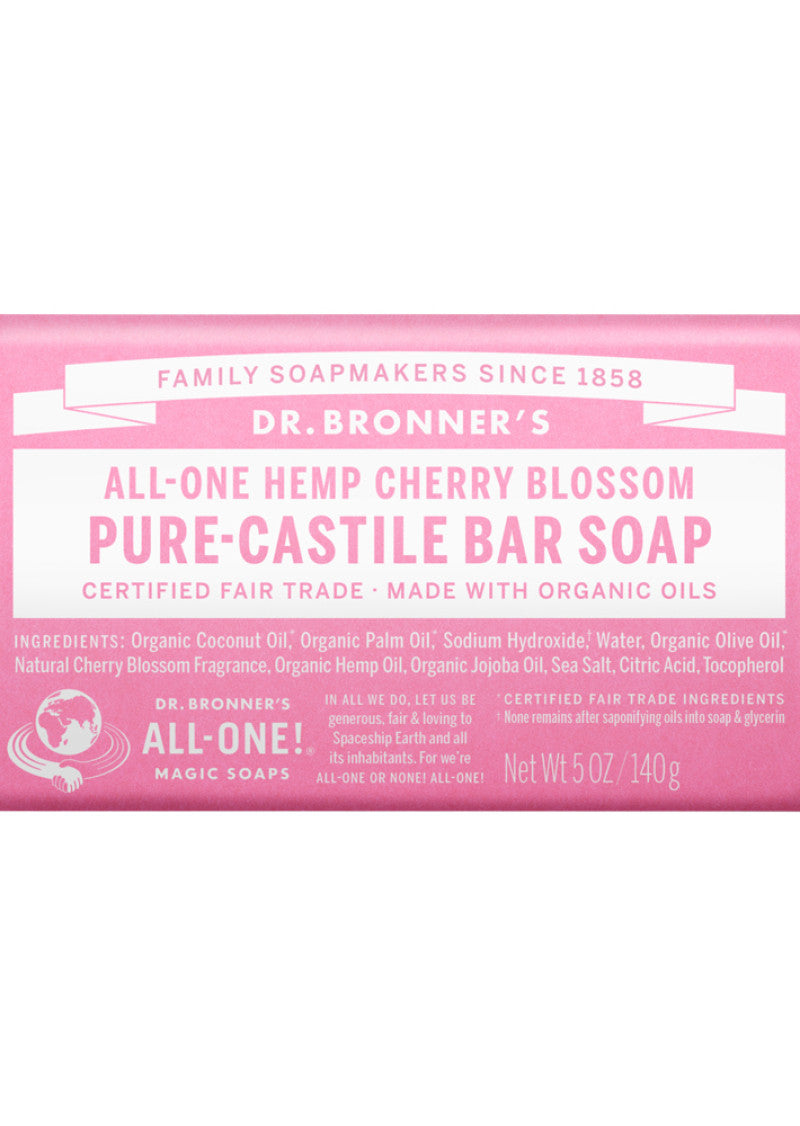 Dr. Bronner's Pure Castile Bar Soap (Hemp All One) Cherry Blossom 140g