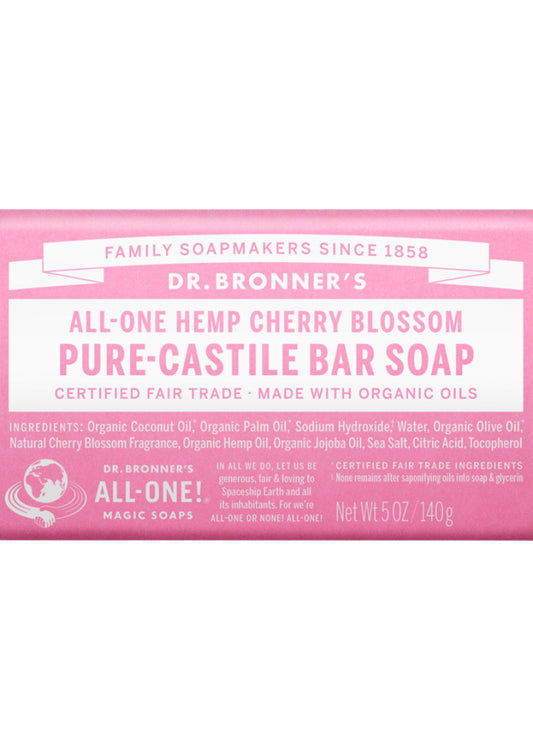 Dr. Bronner's Pure Castile Bar Soap (hemp) Cherry Bloss 140g