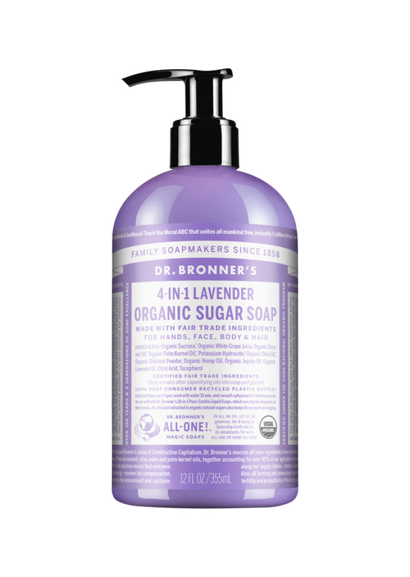 Dr. Bronner's Organic Sugar Soap Lavender (Pump) 355ml