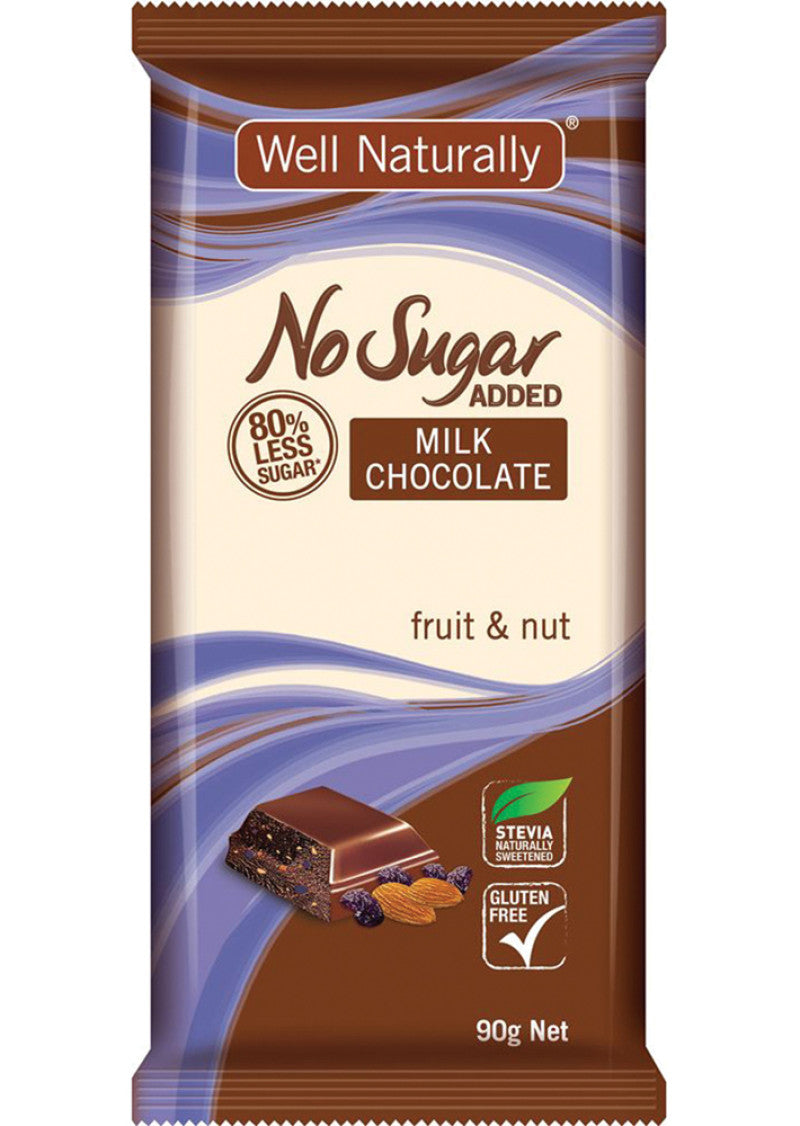 Well Nat NAS Block Choc Milk Fruit & Nut 90g