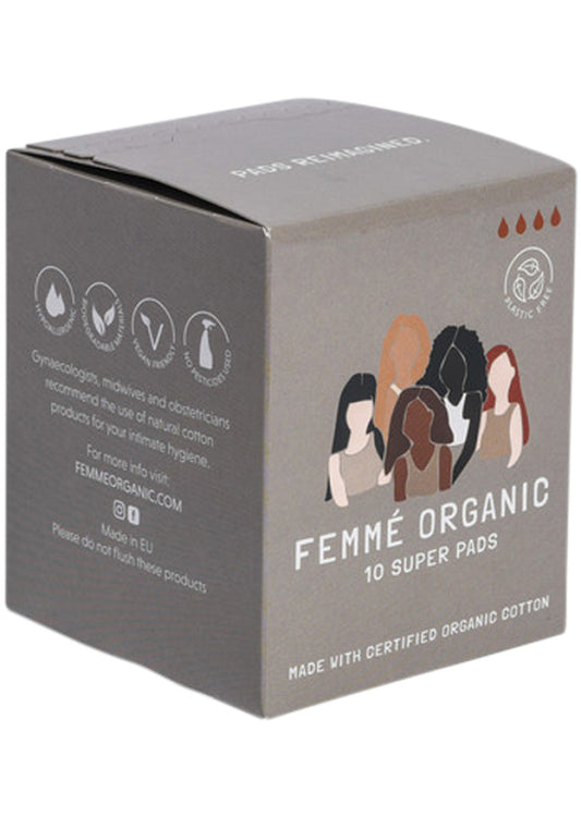 Femme Organic Org Pads Super x 10 Pack