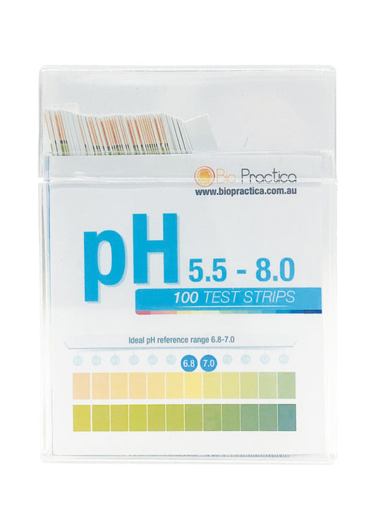 BioPractica pH 5.5 to 8.0 Test Strips x 100pk