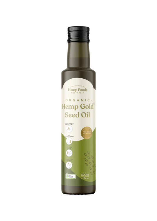 Hemp Foods Aust Organic Hemp Seed Oil Gold 500ml