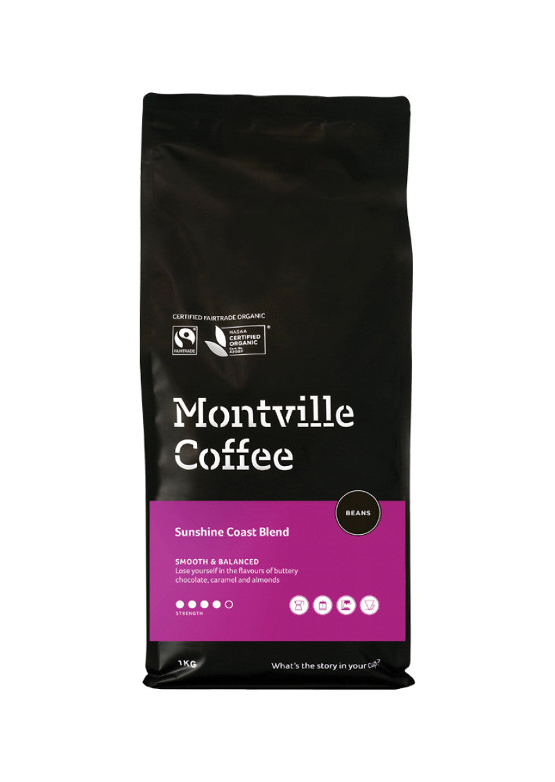 Montville Coffee Org Sunshine Coast Blend Beans 1kg