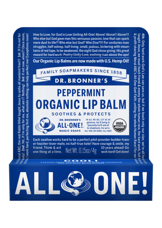 Dr. Bronner's Organic Lip Balm Peppermint 4g