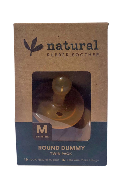 Nat Rubber Soother Round Dummy Medium Twin