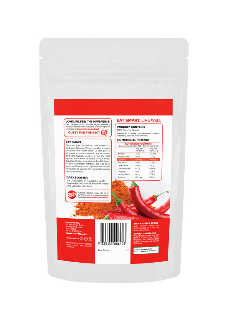 Morlife Cayenne Pepper Ground 100g