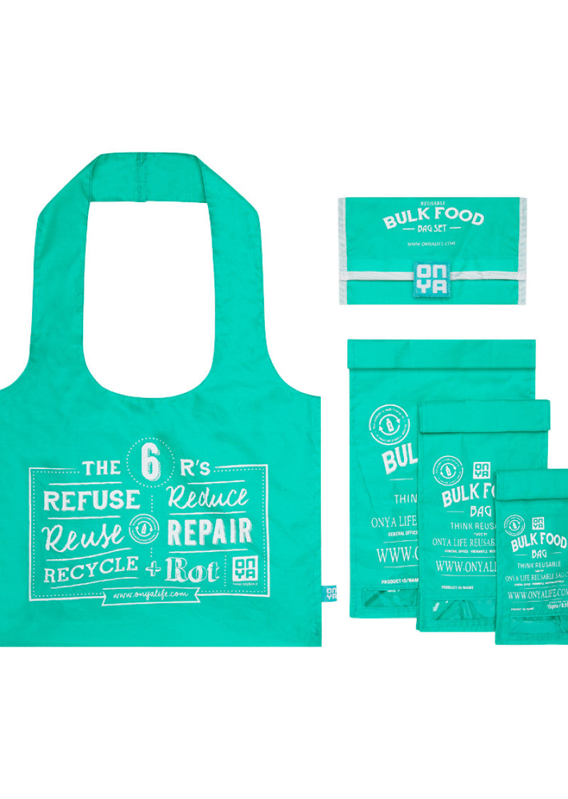 Onya Reusable Bulk Food Bag Set Aqua