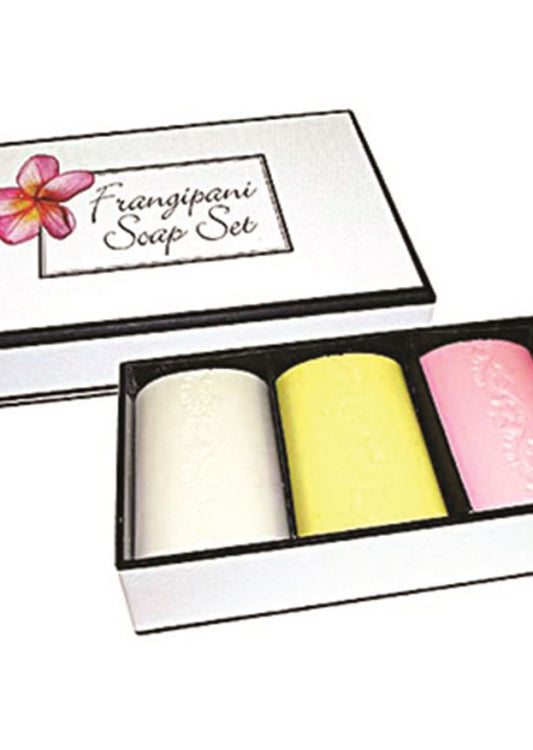 Clover Fields Gift Box Frangipani Soap 100g x 3 Pack