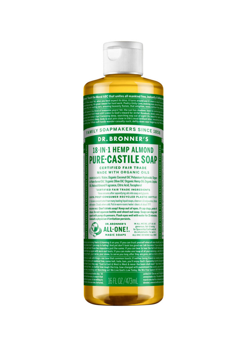 Dr. Bronner's Pure Castile Soap Liquid (Hemp 18 in 1) Almond 473ml