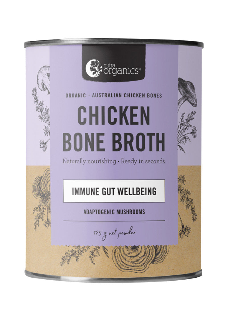 Nutra Organics Bone Broth Chicken Adaptogenic Mushrooms 125g