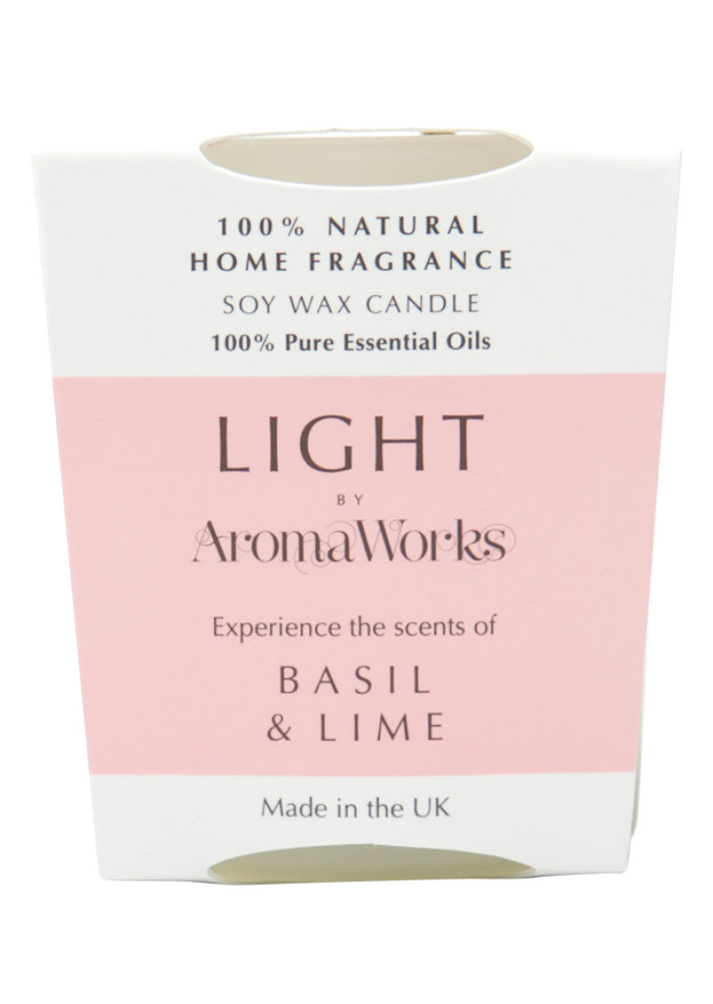 AromaWorks Light Candle Basil and Lime Small 75g