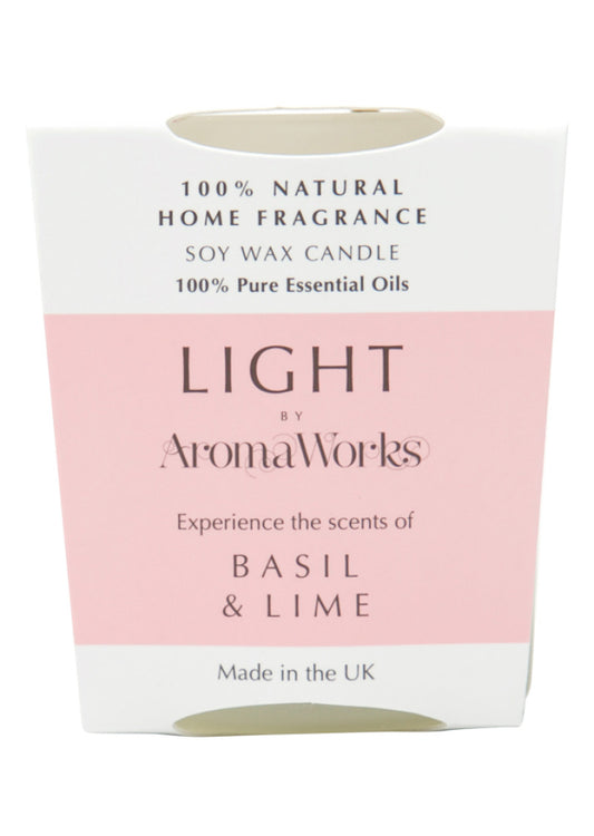 AromaWorks Light Candle Basil and Lime Small 75g