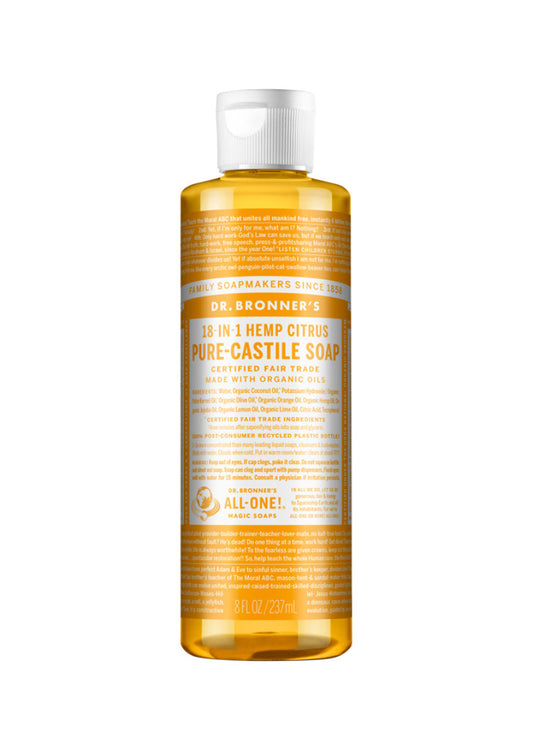 Dr. Bronner's Pure Castile Soap Liquid (Hemp 18 in 1) Citrus 237ml