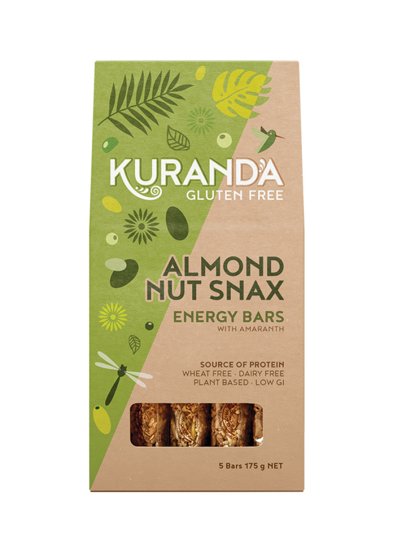 Kuranda Gluten Free Energy Bars Almond Nut Snax 35g x 5 Pack