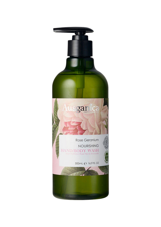 Ausganica Org Hand Body Wash Rose Geranium 500ml