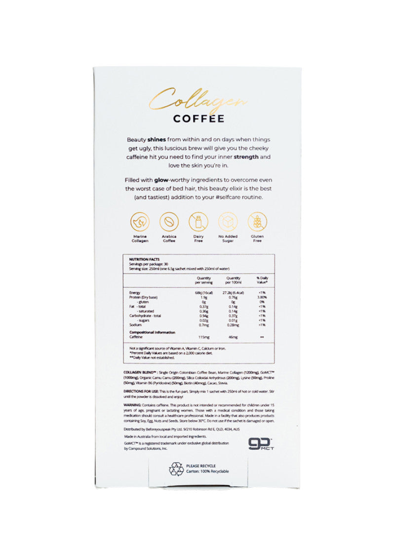 Before You Speak Coffee Collagen Mocha 6.5g x 30 Pack