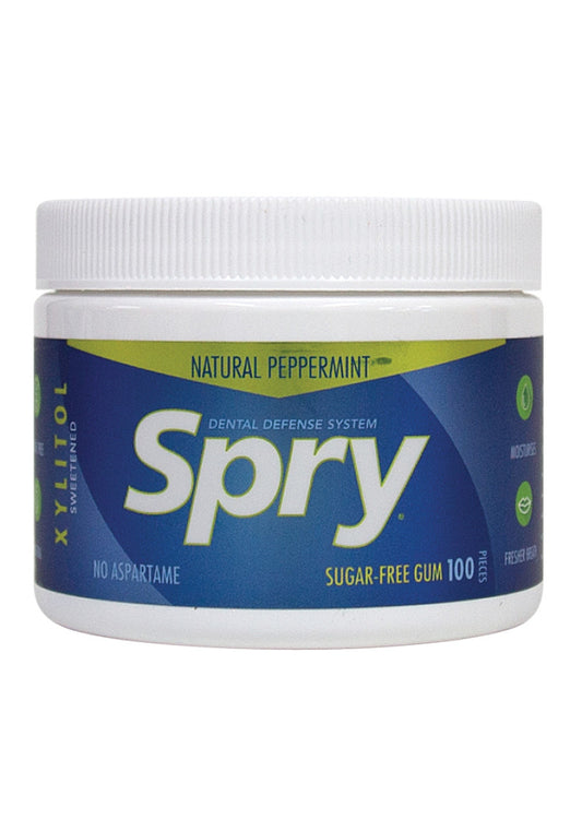 Spry Xylitol Chewing Gum Peppermint Tub x 100 Pieces