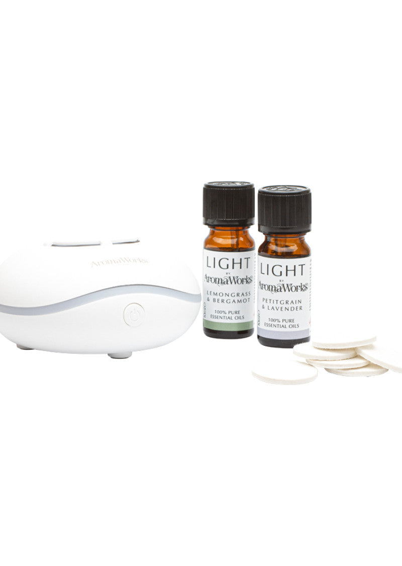 AromaWorks Light Gift Set Diffuser USB and Essential Oil 10ml x 2 Pack