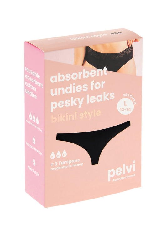 Pelvi Underwear Leakproof Bikini Black L