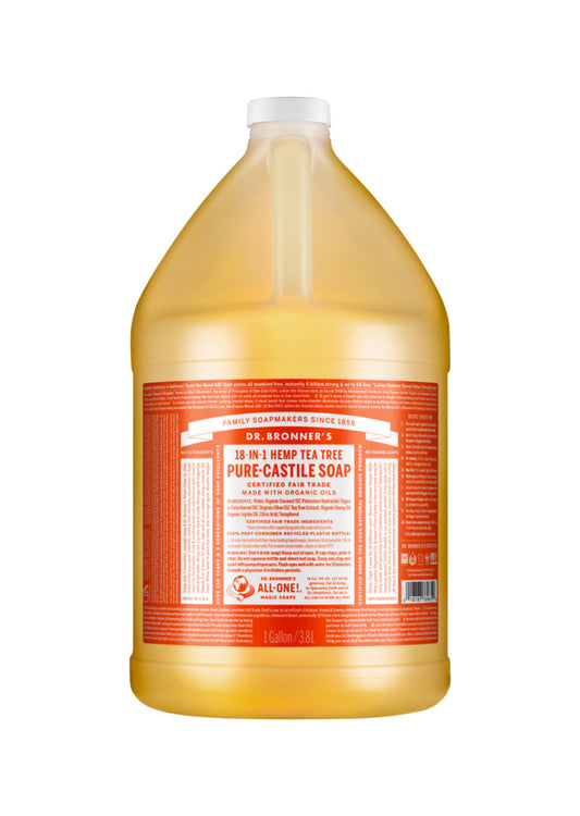 Dr. Bronner's Pure Castile Soap Liquid (Hemp 18 in 1) Tea Tree 3.78L