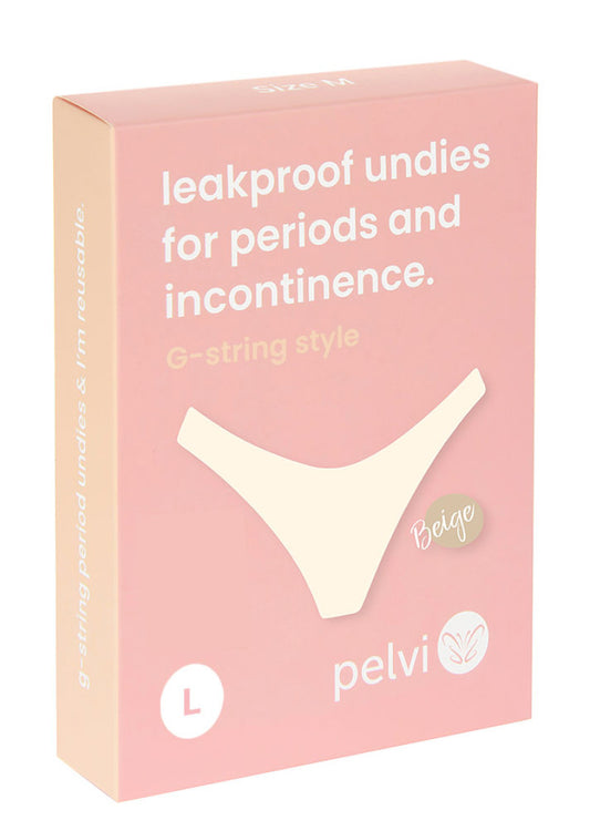 Pelvi Underwear Leakproof G String Beige L