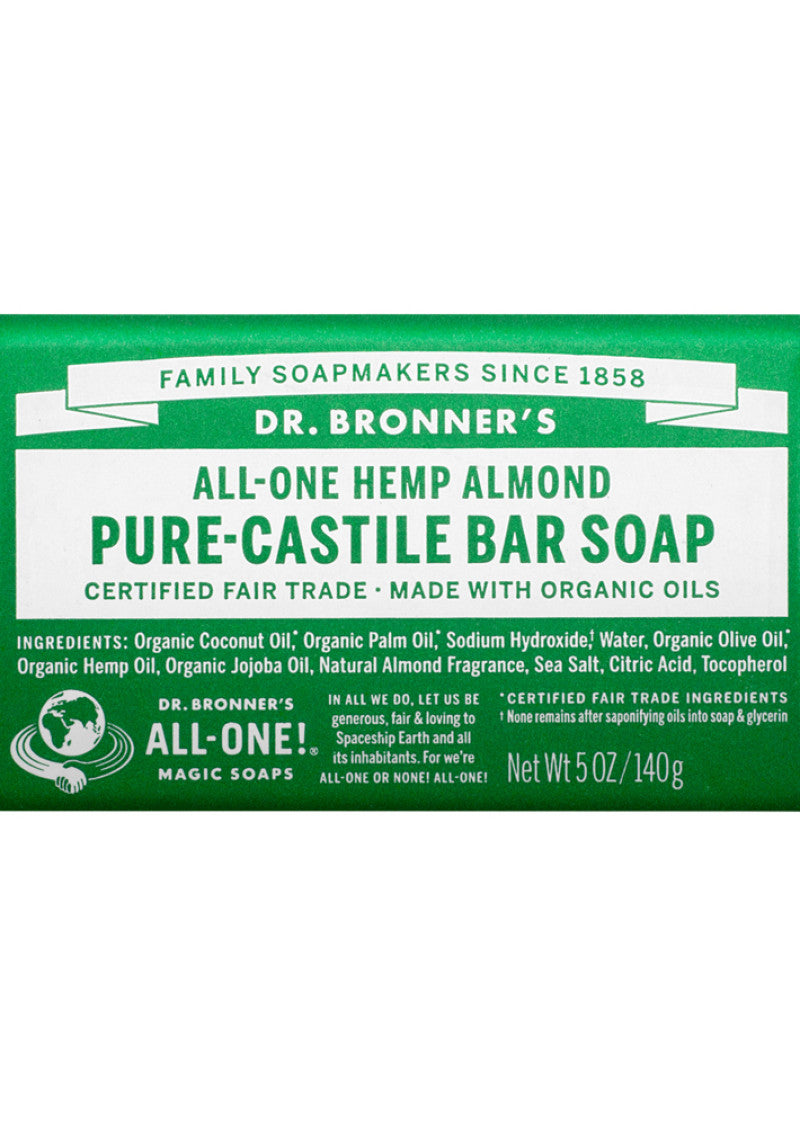 Dr. Bronner's Pure Castile Bar Soap (Hemp All One) Almond 140g