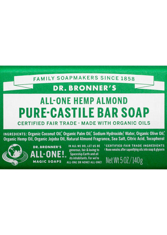 Dr. Bronner's Pure Castile Bar Soap (hemp) Almond 140g