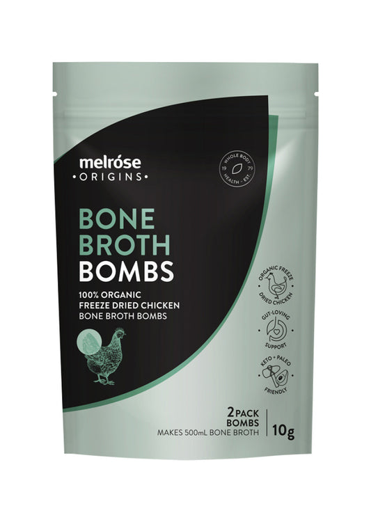 Melrose Bone Broth Bombs (Org Freeze Dried Chicken) x 2 Pack (Net 10g)