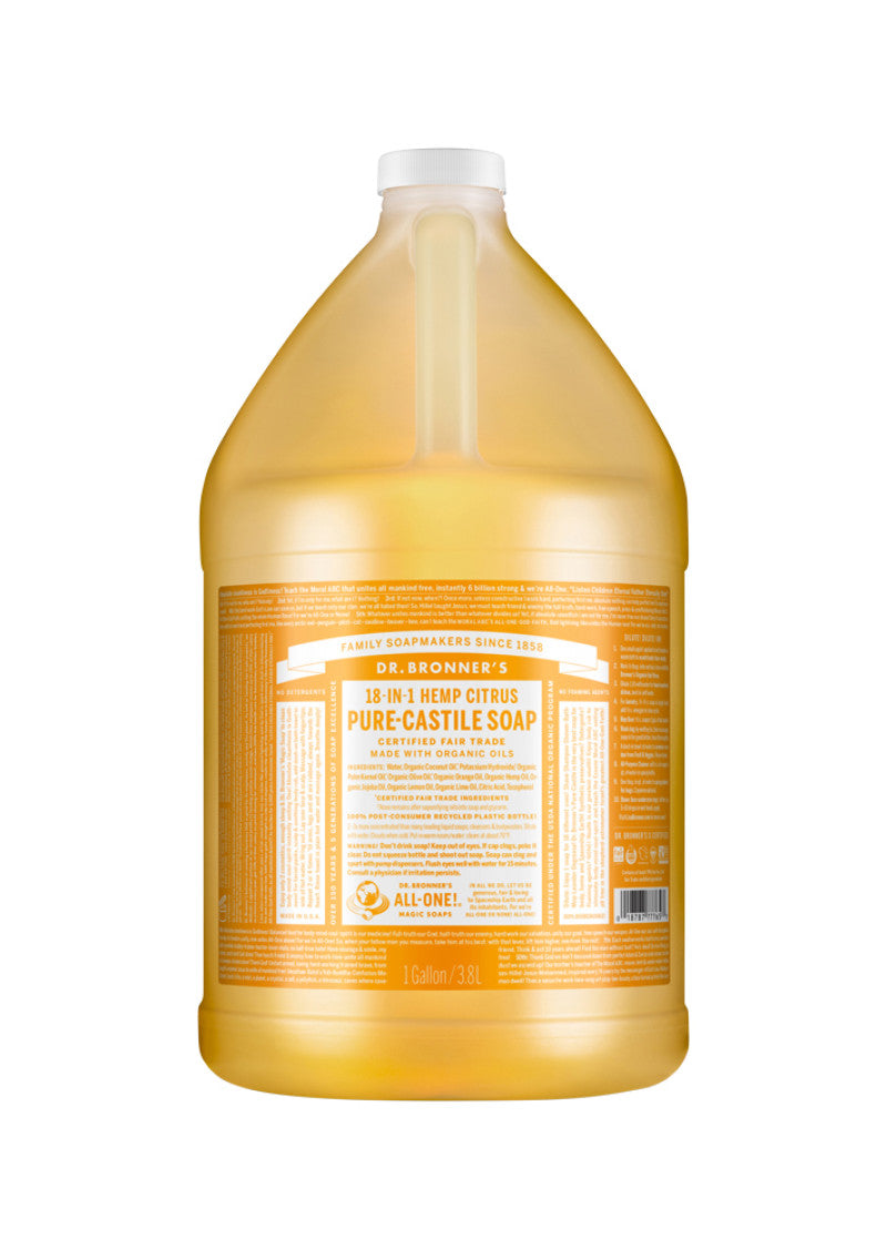 Dr. Bronner's Pure Castile Soap Liquid (Hemp 18 in 1) Citrus 3.78L