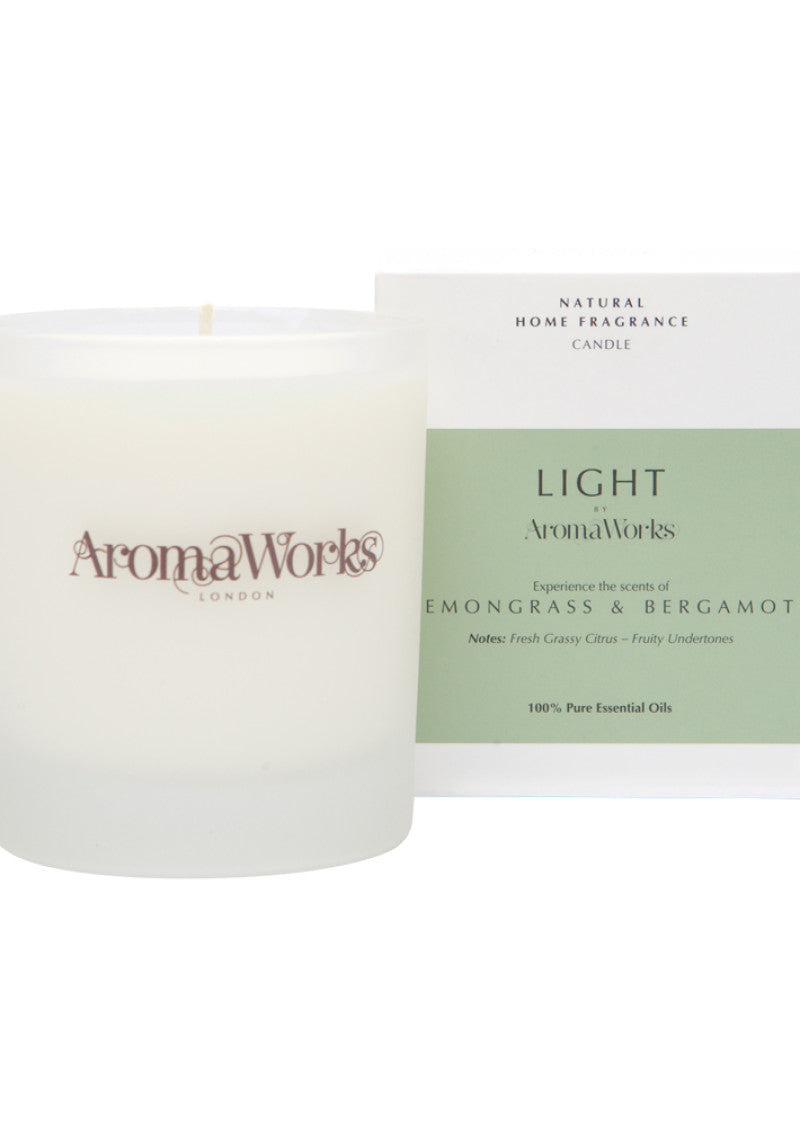 AromaWorks Light Candle Lemongrass and Bergamot Medium 220g