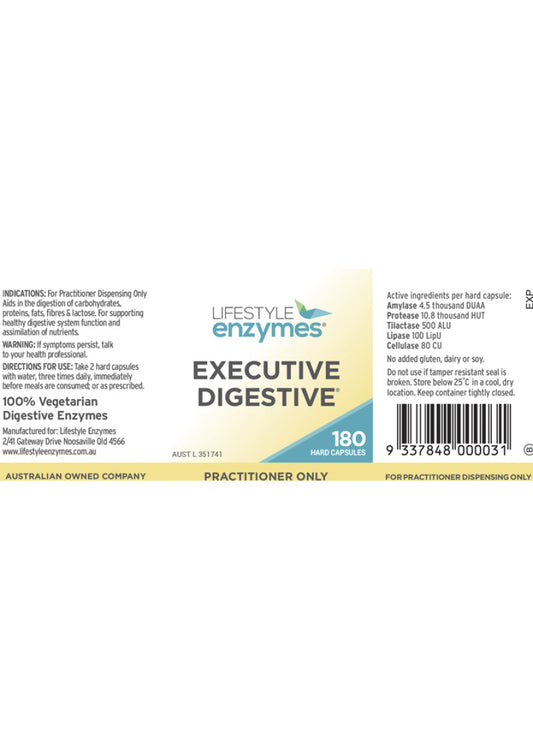 Lifestyle Enzymes Executive Digestive 180c