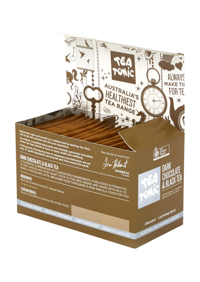 Tea Tonic Organic Dark Chocolate and Black Tea x 20 Tea Bags