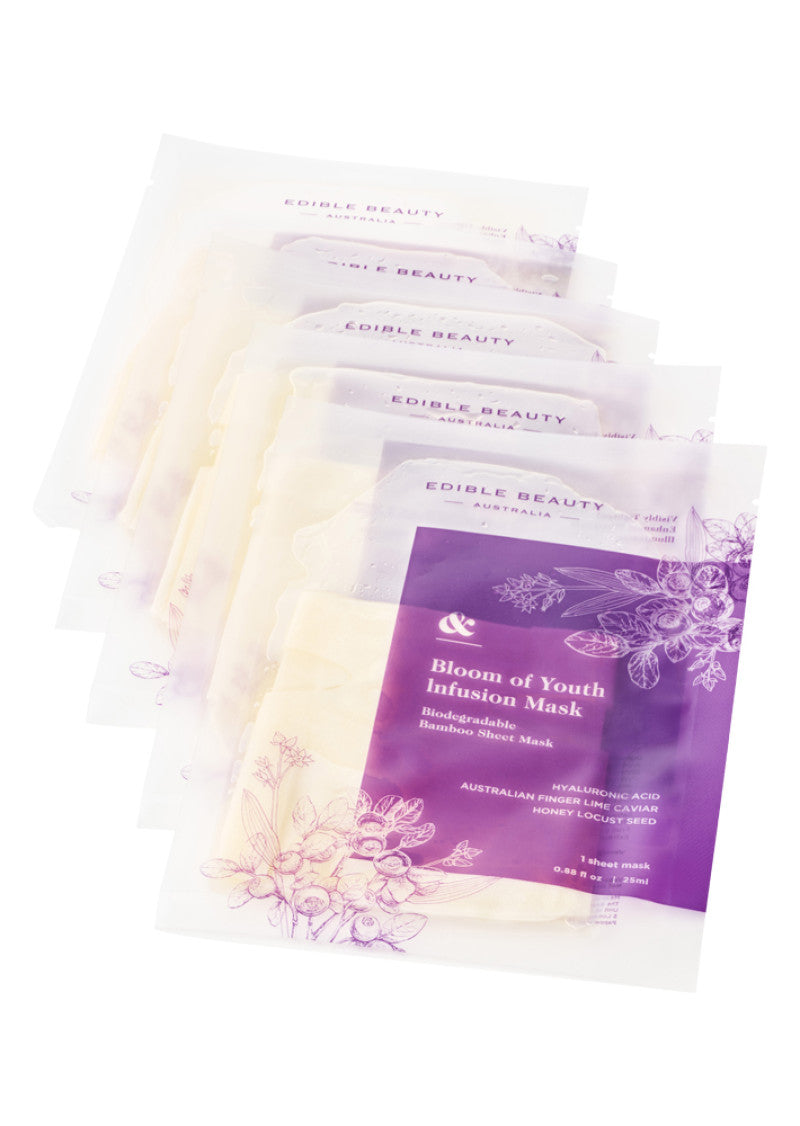 Edible Beauty Aust And Infusion Mask Bloom of Youth x 5 Pack