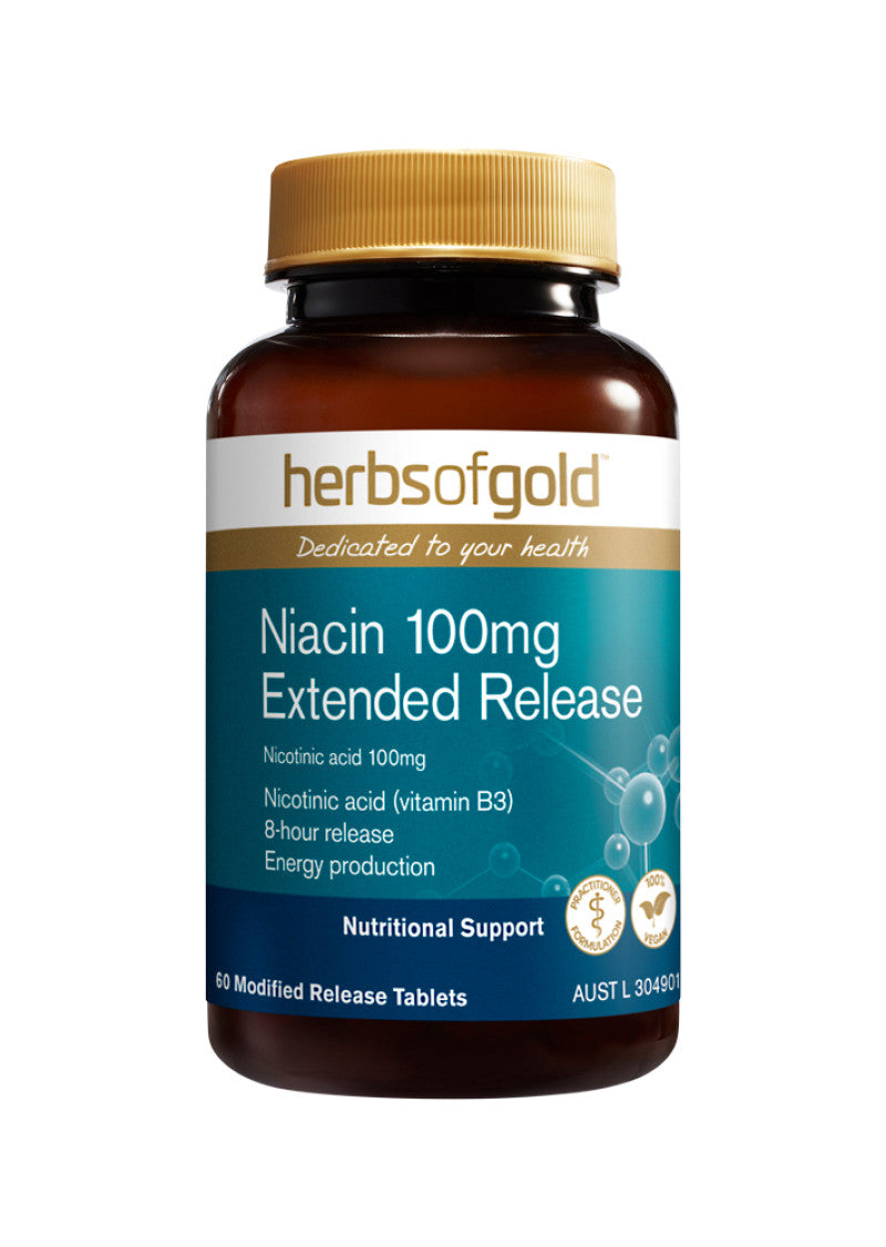 Herbs Of Gold Niacin 100mg Extended Release 60t