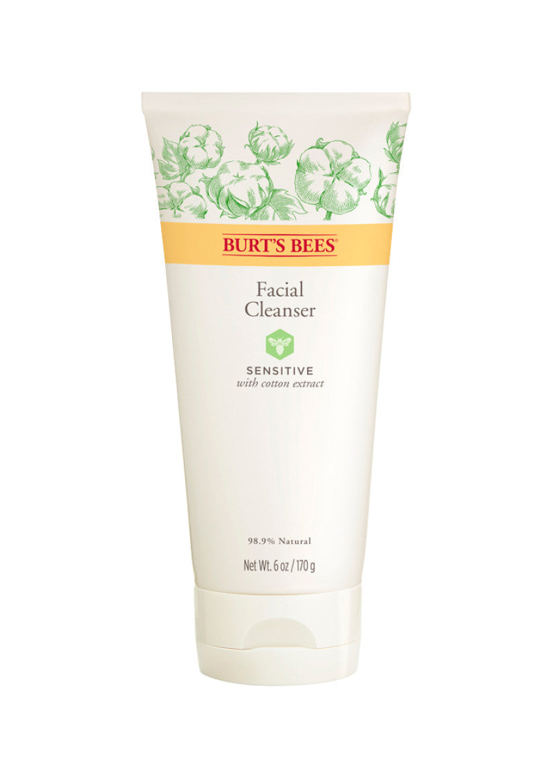 Burts Bees Sensitive Facial Cleanser w Cotton Extract 170g