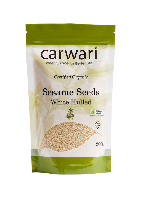 Carwari Org Sesame Seeds White Hulled 200g