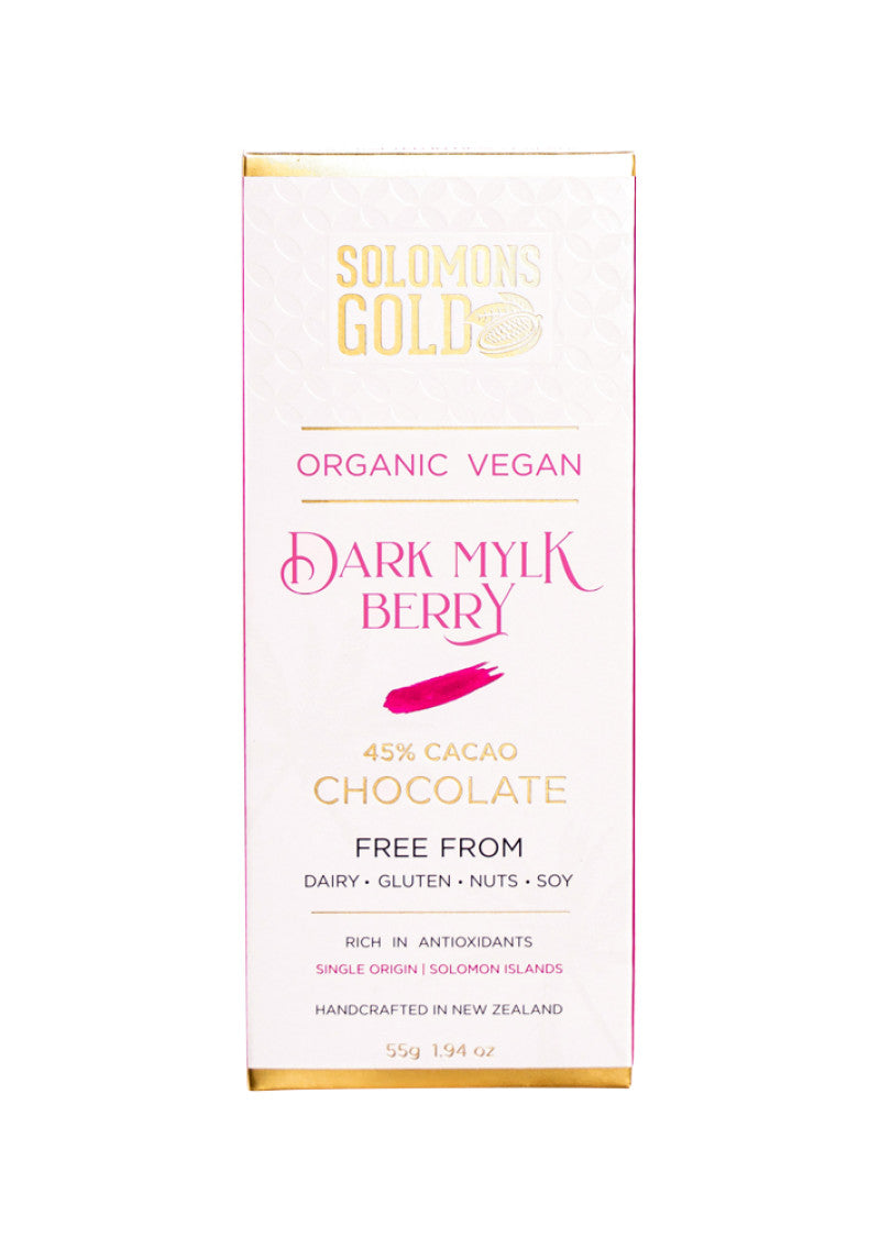 Solomons Gold Org Choc Dark Mylk Berry 55g