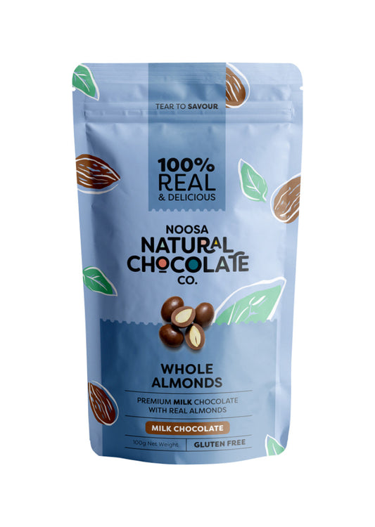 Noosa Natural Milk Chocolate Whole Almonds 100g