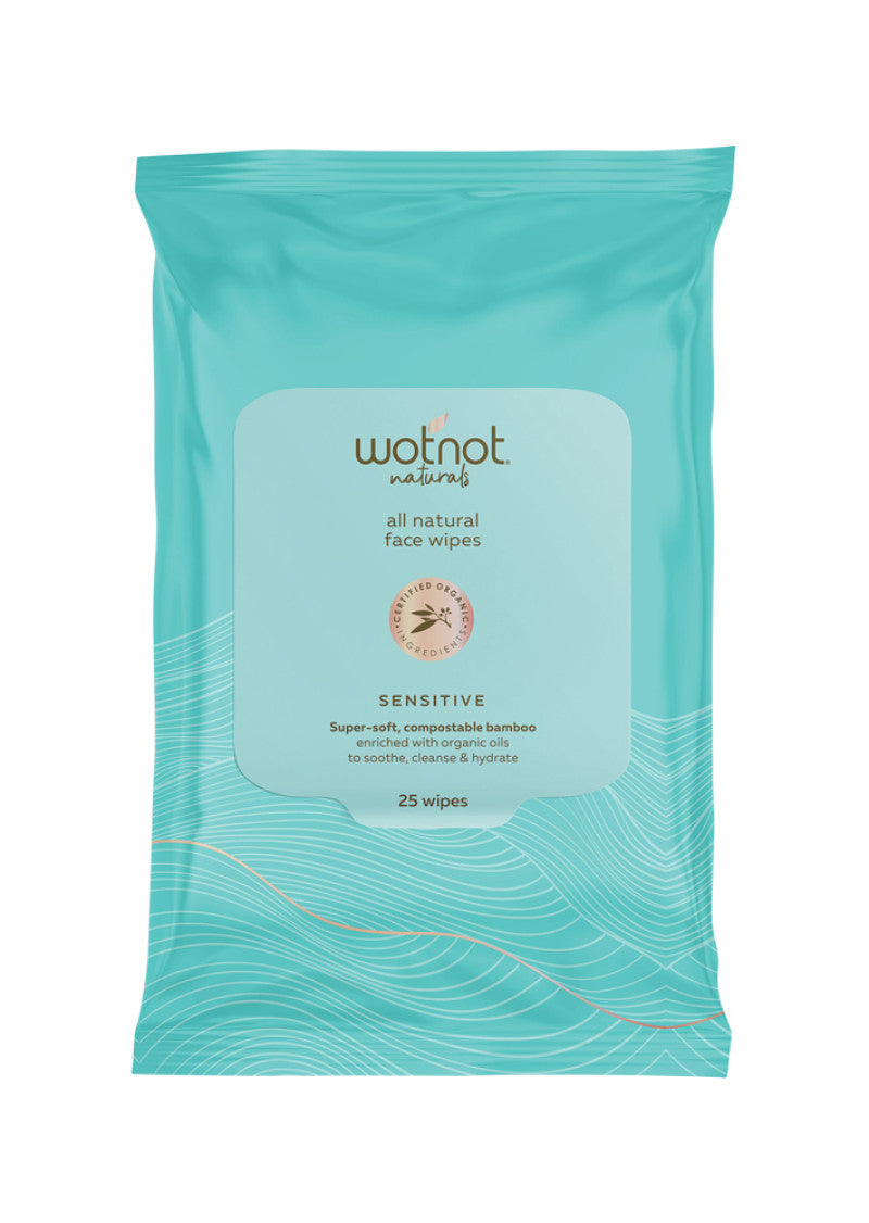 Wotnot Nat Wipes Face Sensitive (Soft Pack) x 25 Pack