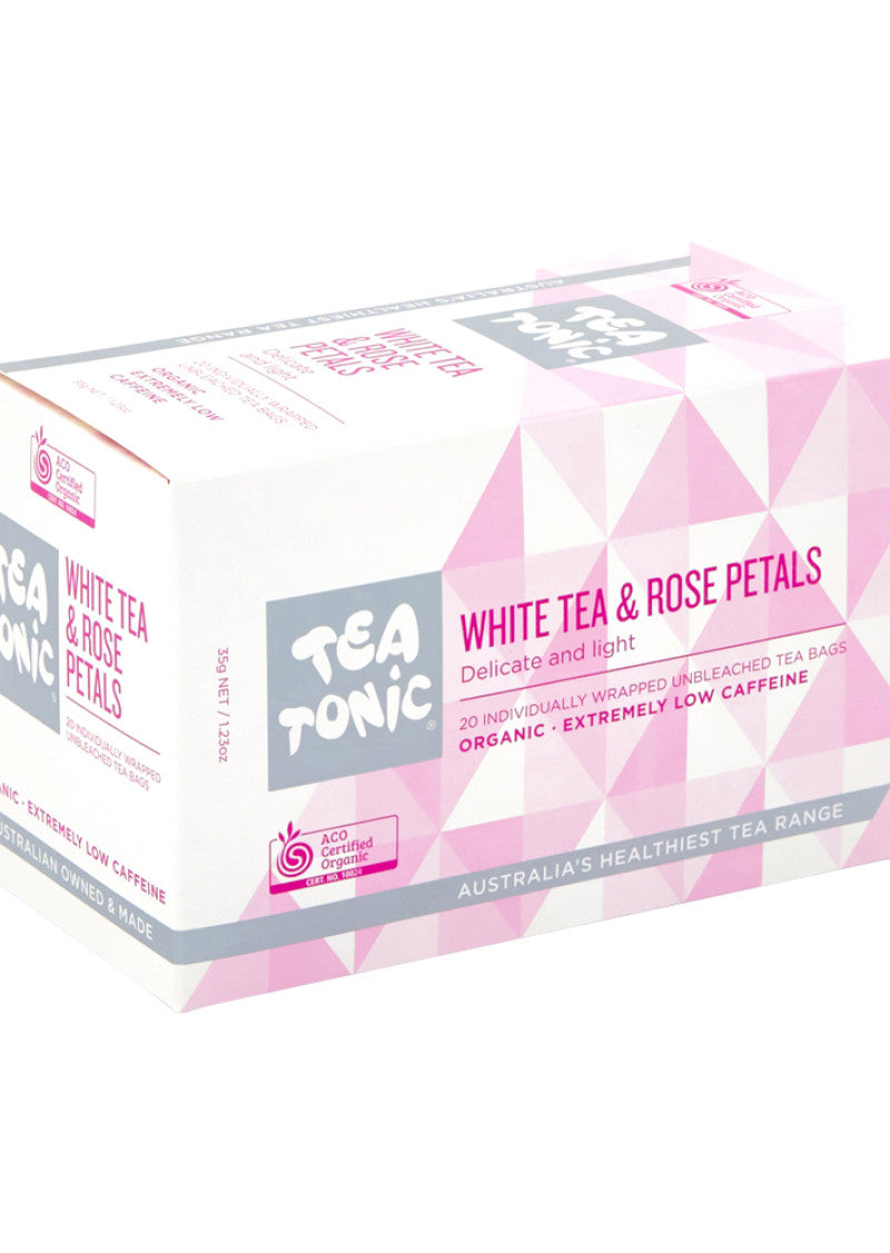 Tea Tonic Organic White Tea and Rose Petals Tea x 20 Tea Bags