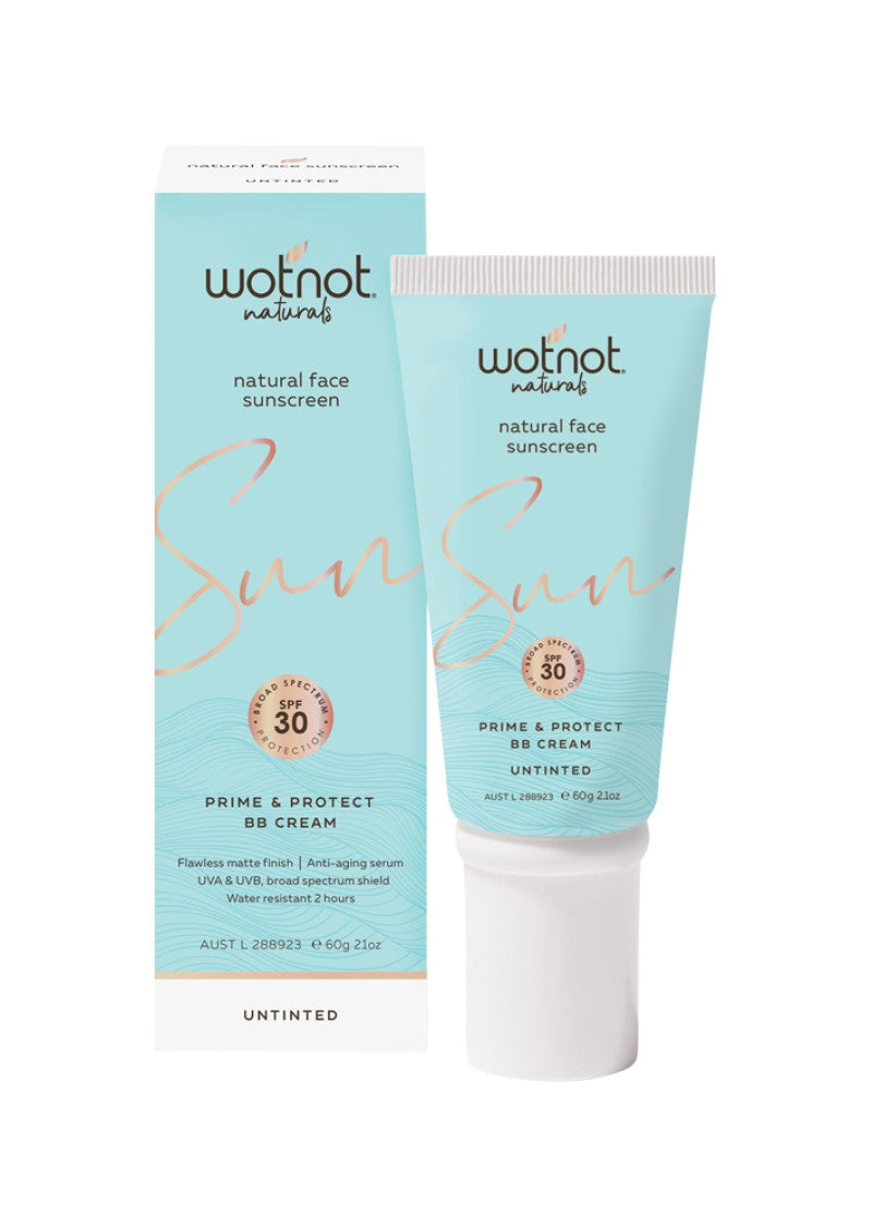 Wotnot Nat Natural Sunscreen Face SPF 30 (Prime and Protect BB Cream) Untinted 60g